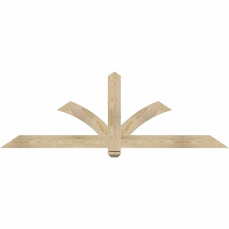 Ekena Millwork Redmond Rough Sawn Timber Gable Bracket, Douglas Fir, 72"W x 24"H x 2"D x 4"F, 8/12 Pitch GBW072X24X0204RED00RDF